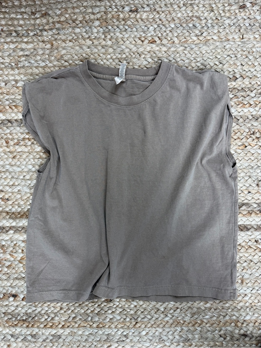 American Apparel women’s Sleeveless Crewneck Top - Taupe Brown